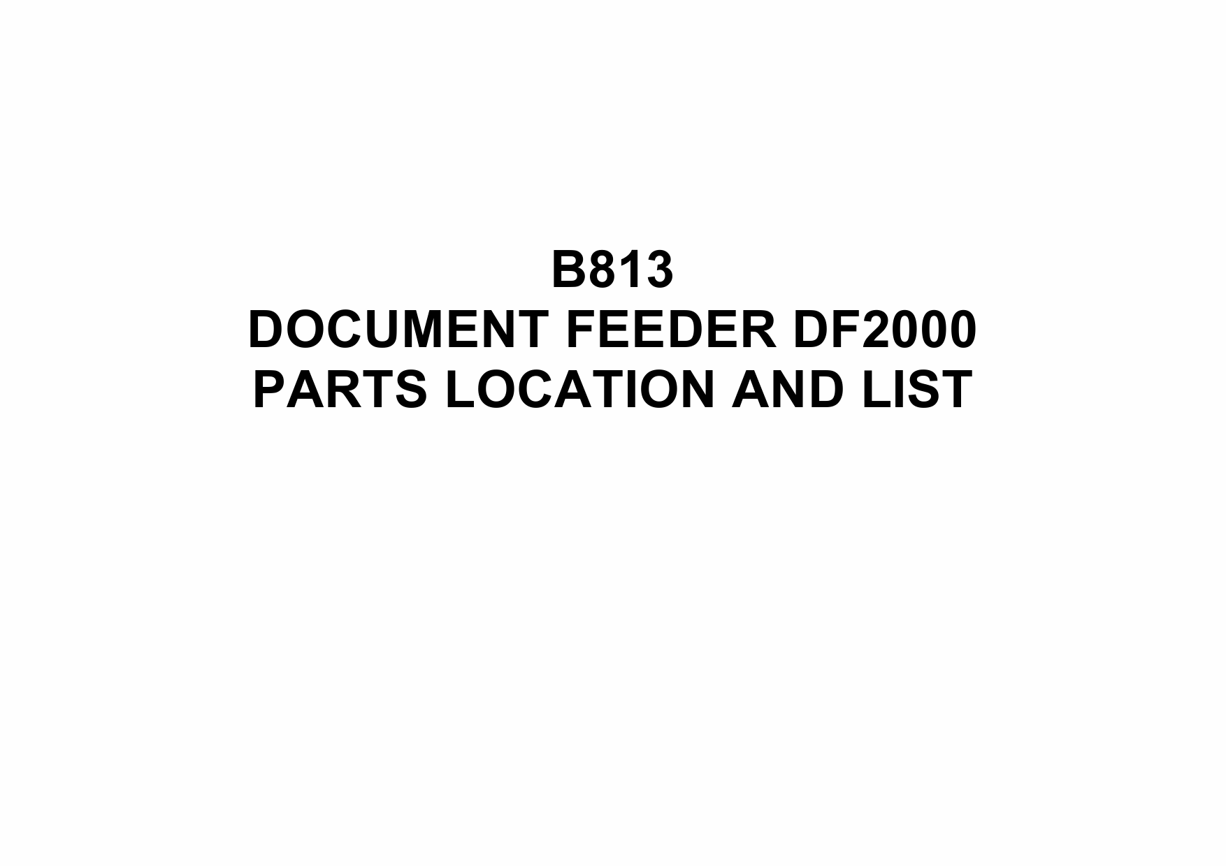 RICOH Options B813 DOCUMENT-FEEDER-DF2000 Parts Catalog PDF download-1